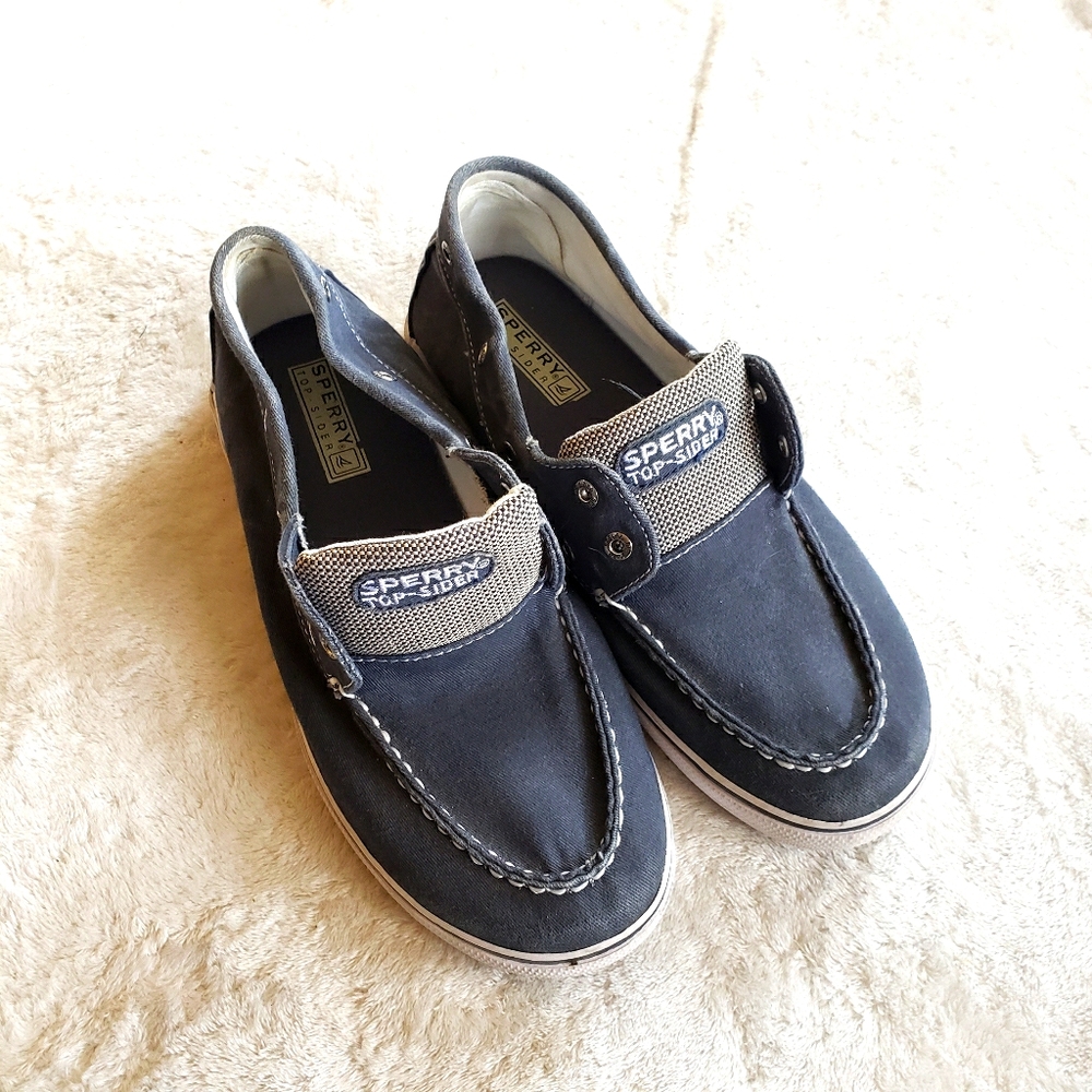 Sperry Halyard fabric loafers blue men's 6